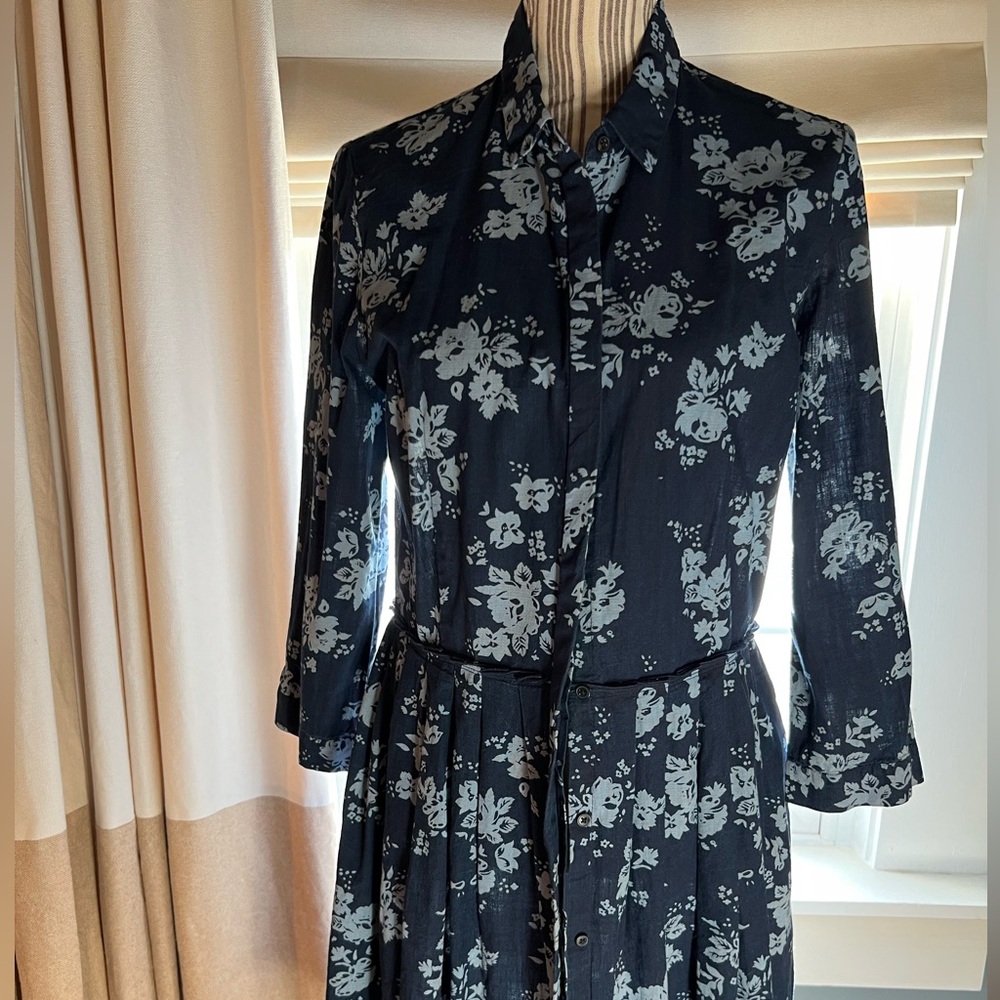 GAP cotton 3/4 sleeve floral blue  dress